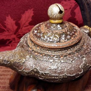 鈴鐺鈕芙蓉木蟲蛀陶壺F04